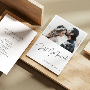 Moderne Minimalistische Hochzeitseinladung mit Fot Einladung