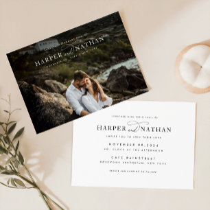 Moderne Minimalistische Hochzeitseinladung mit Fot Einladung