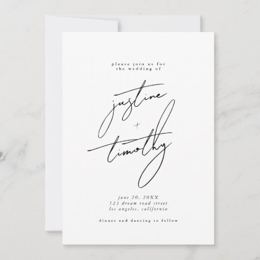 Moderne Minimalistische Hochzeitseinladung Save The Date (Vorderseite)