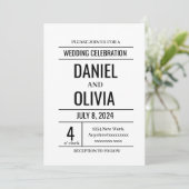 Moderne Minimalistische Hochzeitseinladungen Einladung (Stehend Vorderseite)