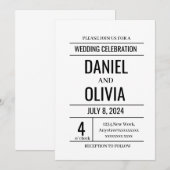 Moderne Minimalistische Hochzeitseinladungen Einladung (Vorne/Hinten)