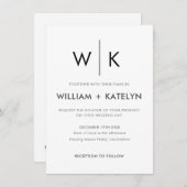 Moderne Minimalistische Hochzeitseinladungen Einladung (Vorne/Hinten)