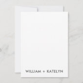 Moderne Minimalistische Hochzeitseinladungen Einladung (Rückseite)