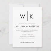 Moderne Minimalistische Hochzeitseinladungen Einladung (Vorderseite)