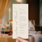 Moderne Minimalistische Hochzeitsempfangs-Dankeska Programm
