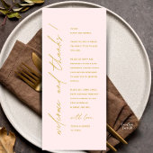 Moderne Minimalistische Hochzeitsempfangs-Dankeska Programm
