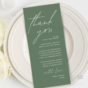 Moderne Minimalistische Hochzeitsempfangs-Dankeska Programm