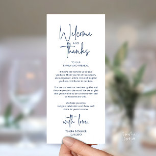 Moderne minimalistische Hochzeitsempfangs-Dankeska Programm