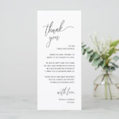 Moderne minimalistische Hochzeitsempfangs-Dankeska Programm (Stehend Vorderseite)