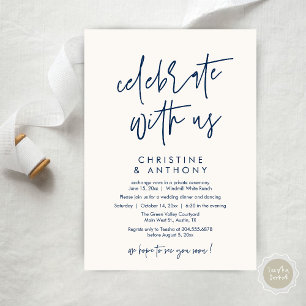 Moderne Minimalistische Hochzeitsempfangs-Dinner Einladung