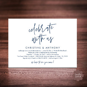 Moderne minimalistische Hochzeitsempfangs-Dinner Einladung
