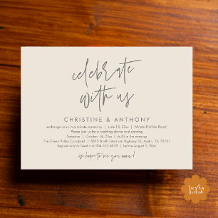 Moderne minimalistische Hochzeitsempfangs-Dinner Einladung