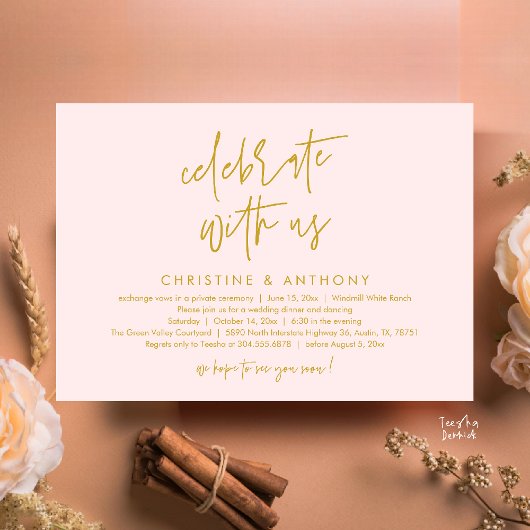 Moderne minimalistische Hochzeitsempfangs-Dinner Einladung