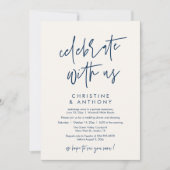 Moderne Minimalistische Hochzeitsempfangs-Dinner Einladung (Vorderseite)