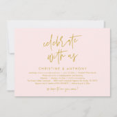 Moderne minimalistische Hochzeitsempfangs-Dinner Einladung (Vorderseite)