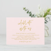 Moderne minimalistische Hochzeitsempfangs-Dinner Einladung (Stehend Vorderseite)