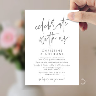 Moderne minimalistische Hochzeitsempfangs-Dinnerpa Einladung
