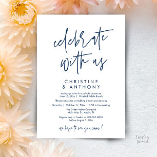 Moderne minimalistische Hochzeitsempfangs-Dinnerpa Einladung