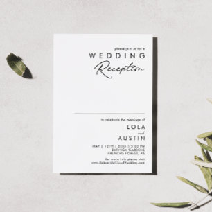 Moderne Minimalistische Hochzeitsempfangs-Einladun Einladung