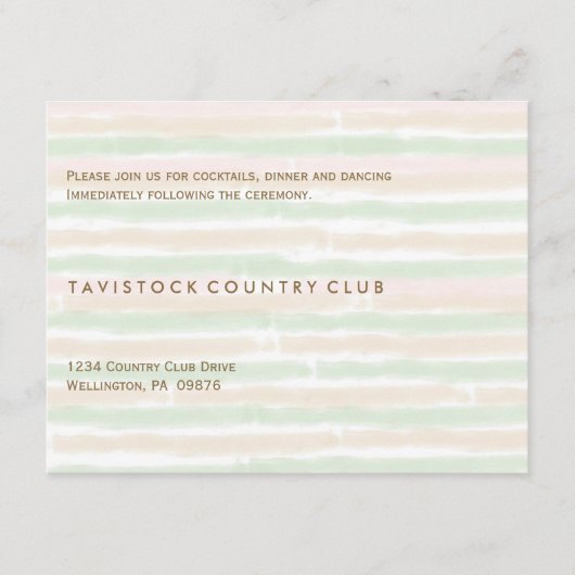 Moderne Minimalistische Hochzeitsempfangskarte Begleitkarte (Vorderseite)