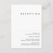 Moderne Minimalistische Hochzeitsempfangskarte Begleitkarte (Vorderseite)