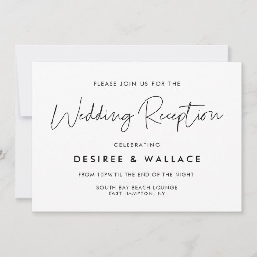 Moderne minimalistische Hochzeitsempfehlung Einladung (Vorderseite)