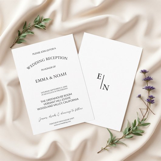 Moderne Minimalistische Hochzeitsempfehlung Einladung