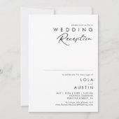 Moderne Minimalistische Hochzeitsempfehlung Einladung (Vorderseite)