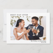 Moderne Minimalistische Hochzeitsfeier Dankeskarte (Vorderseite)