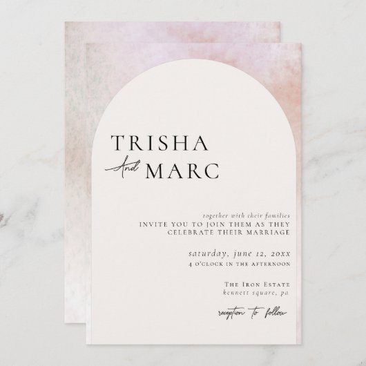 Moderne Minimalistische Hochzeitsfeier Einladung (Vorne/Hinten)