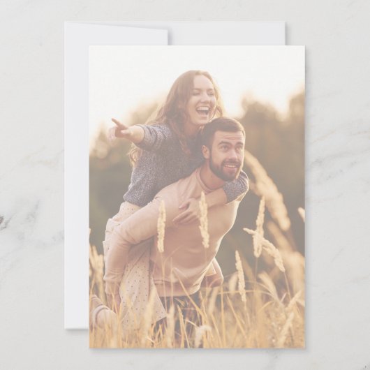 Moderne Minimalistische Hochzeitsfeier für Fotos Einladung (Rückseite)