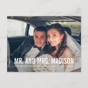 Moderne Minimalistische Hochzeitsfeier Postkarte