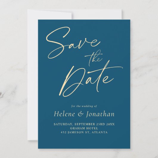 Moderne Minimalistische Hochzeitsfeier Save The Date (Vorderseite)