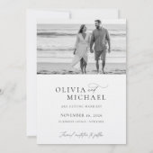 Moderne minimalistische Hochzeitsfotografie mit Sk Save The Date (Rückseite)