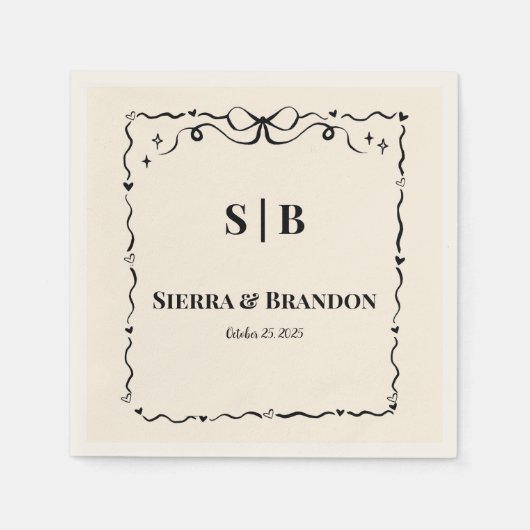 Moderne Minimalistische Hochzeitskanzlei Napkins Serviette (Vorderseite)