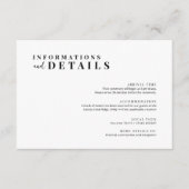 Moderne Minimalistische Hochzeitskarte Begleitkarte (Vorderseite)