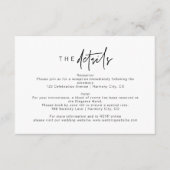 Moderne Minimalistische Hochzeitskarte Begleitkarte (Vorderseite)