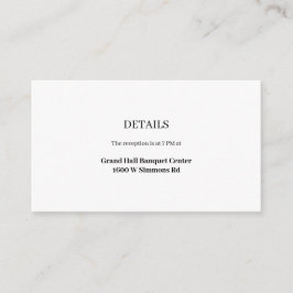 Moderne Minimalistische Hochzeitskarte Begleitkarte