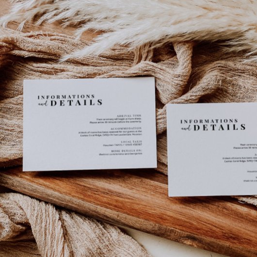 Moderne Minimalistische Hochzeitskarte Begleitkarte