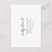 Moderne Minimalistische Hochzeitskarte Begleitkarte (Rückseite)