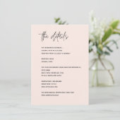 Moderne Minimalistische Hochzeitskarte Begleitkarte (Stehend Vorderseite)