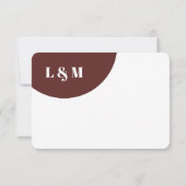 Moderne Minimalistische Hochzeitskarte für Herbst Einladung (Rückseite)