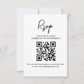Moderne Minimalistische Hochzeitskarte mit QR-Code RSVP Karte (Vorderseite)