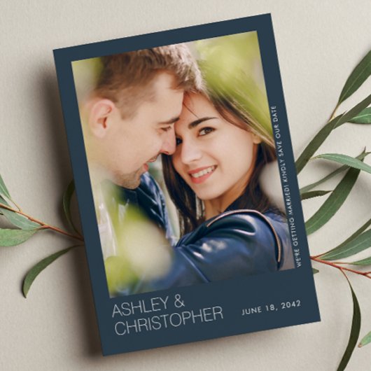 Moderne Minimalistische Hochzeitskarte Rette auf d Save The Date