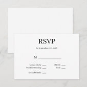 Moderne Minimalistische Hochzeitskarte RSVP Karte (Vorne/Hinten)