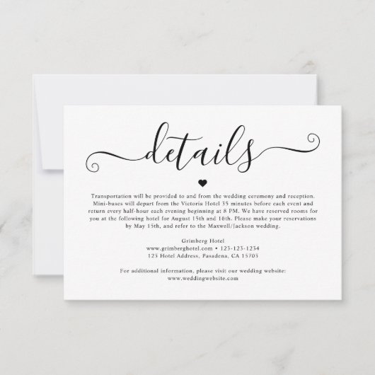 Moderne Minimalistische Hochzeitskarte RSVP Karte (Vorderseite)