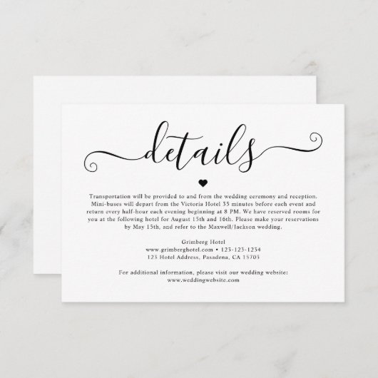 Moderne Minimalistische Hochzeitskarte RSVP Karte (Vorne/Hinten)