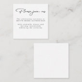Moderne Minimalistische Hochzeitskarten Begleitkarte (Vorne/Hinten)