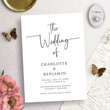Moderne minimalistische Hochzeitskarten mit Schrif