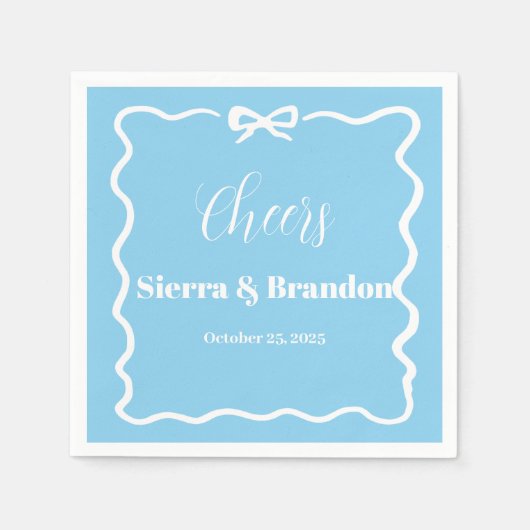 Moderne Minimalistische Hochzeitskins Blue Napkins Serviette (Vorderseite)